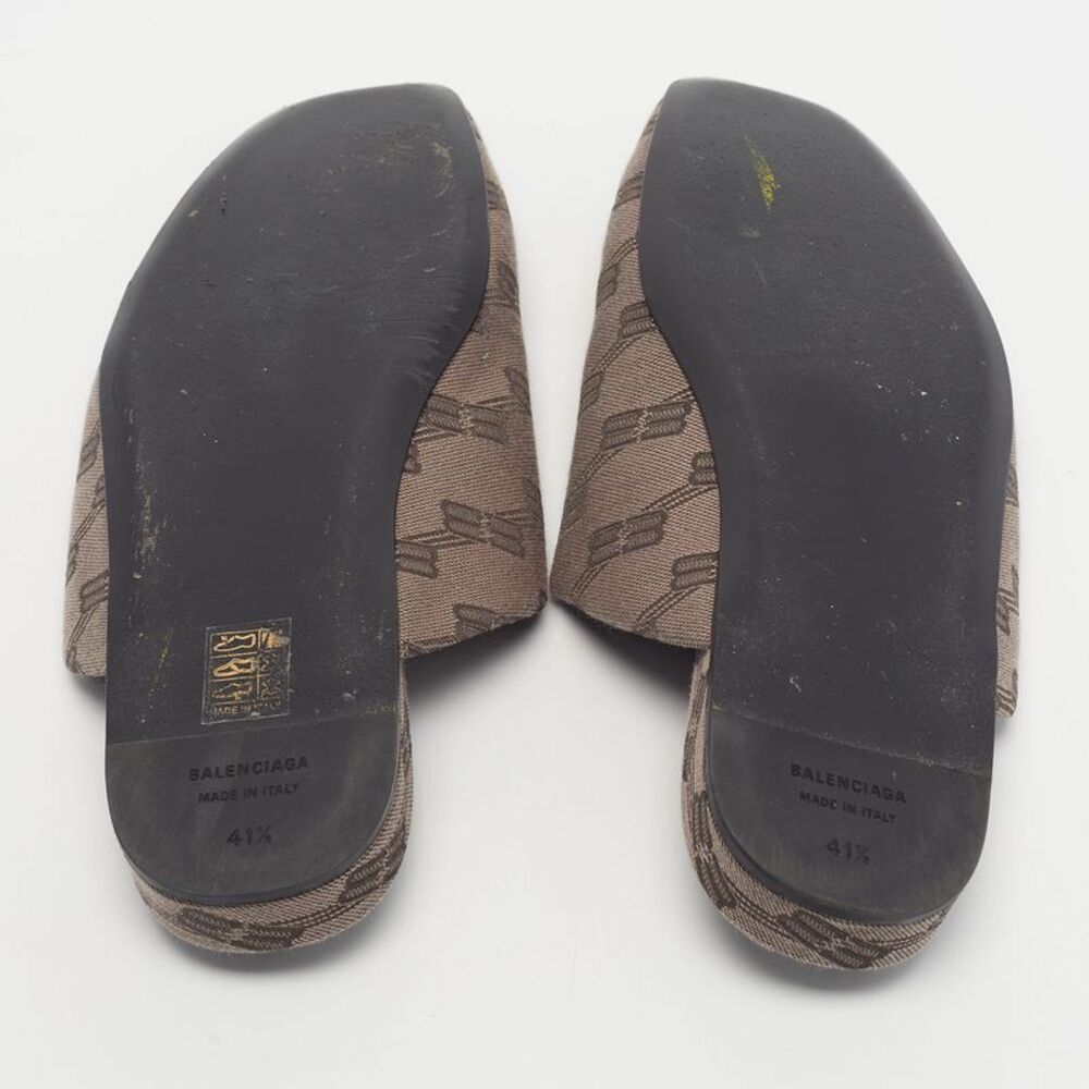 Balenciaga Cosy Bb Size 41.5 Brown Canvas Mules - Picture 6 of 7